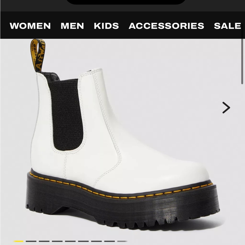 Genuine Dr. Martens- out of stock! Platform white chelsea boots